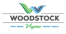 The woodstock logo with a green background